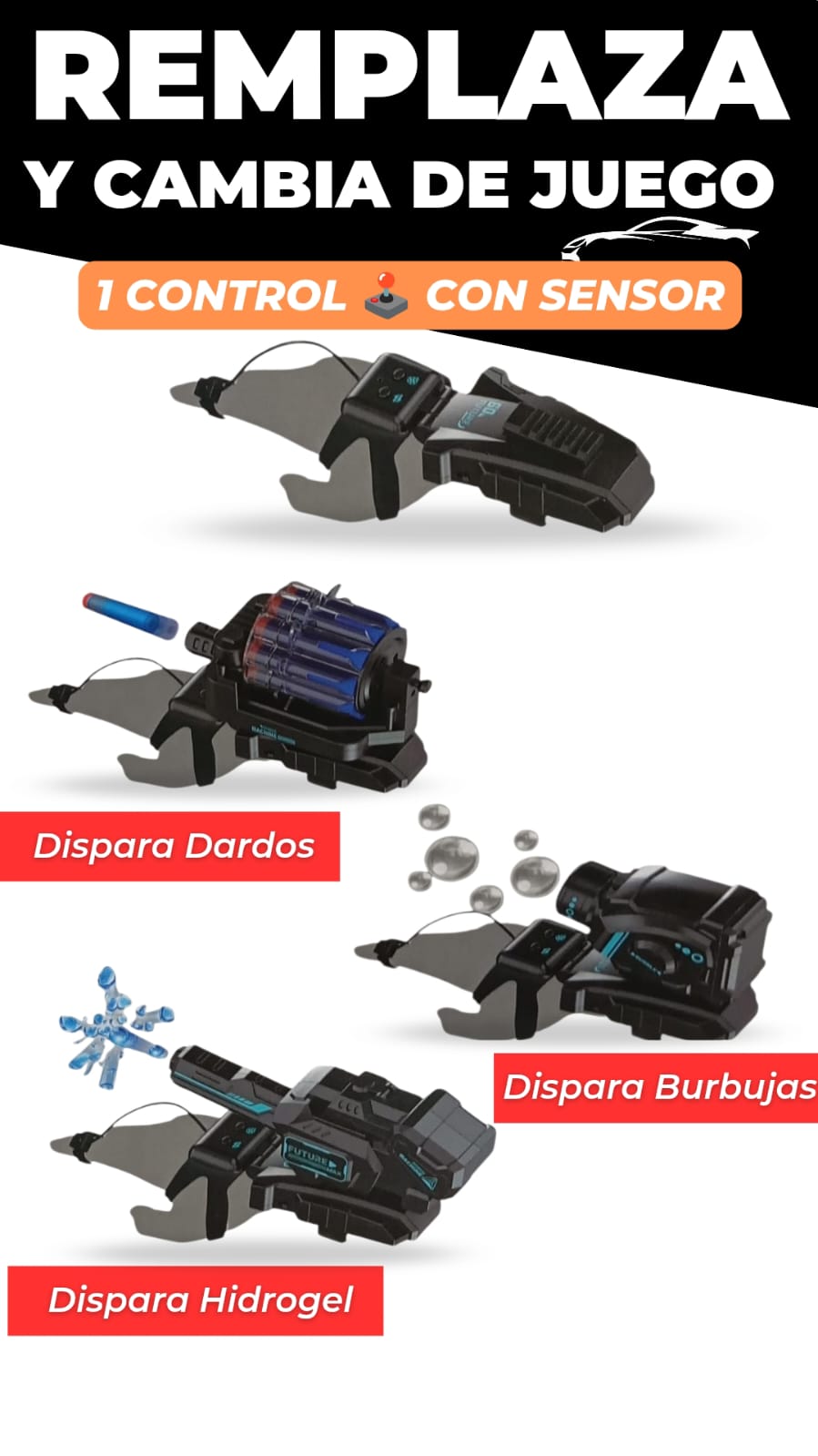 Carro Tanque RC 4 en 1 – Lanzador Hidrogel, Dardos, Burbuja y Tiro al Blanco