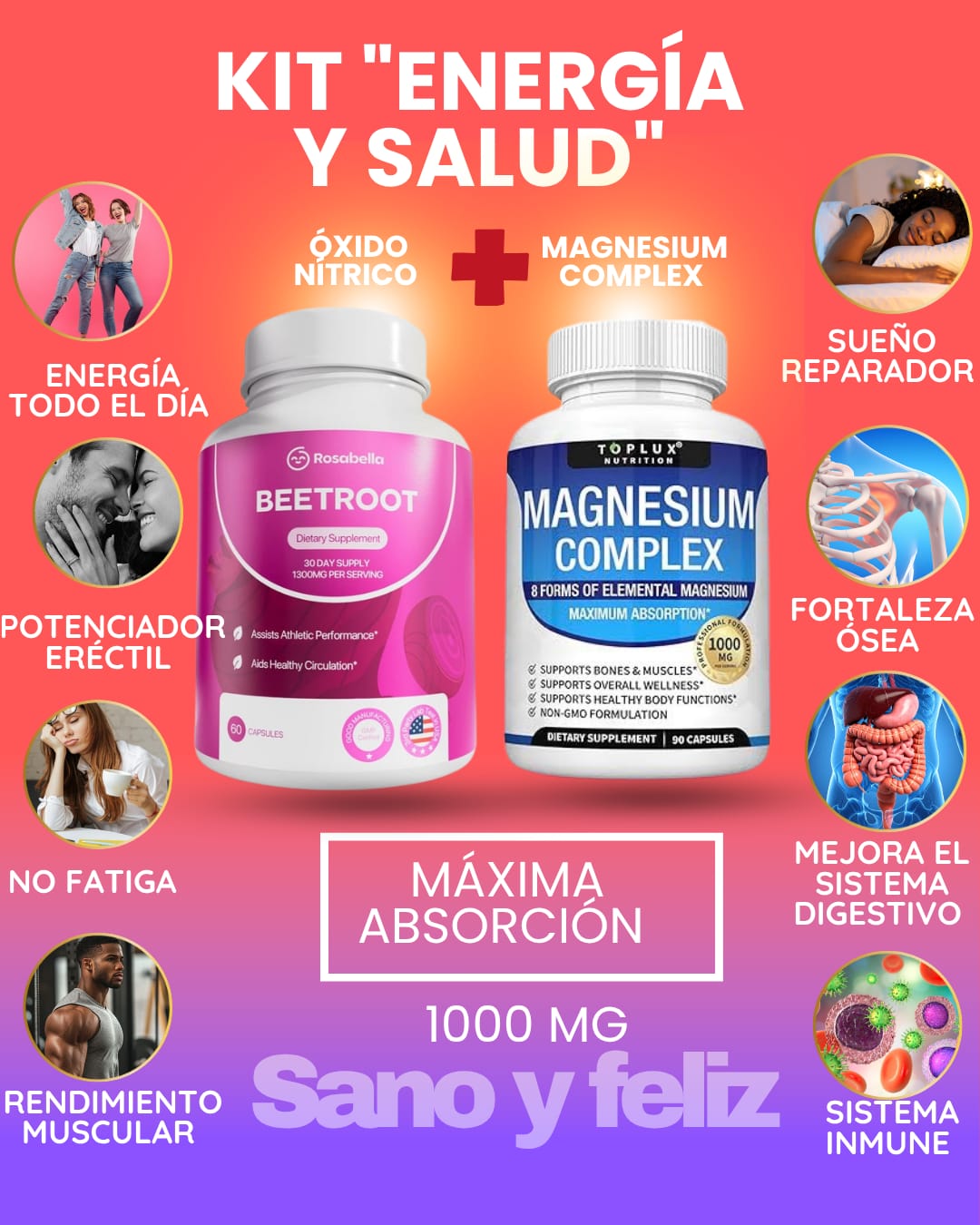 MAGNESIUM COMPLEX - HUESOS, SUEÑO, DIGESTIÓN SANOS +ELEVACION SISTEMA INMUNE