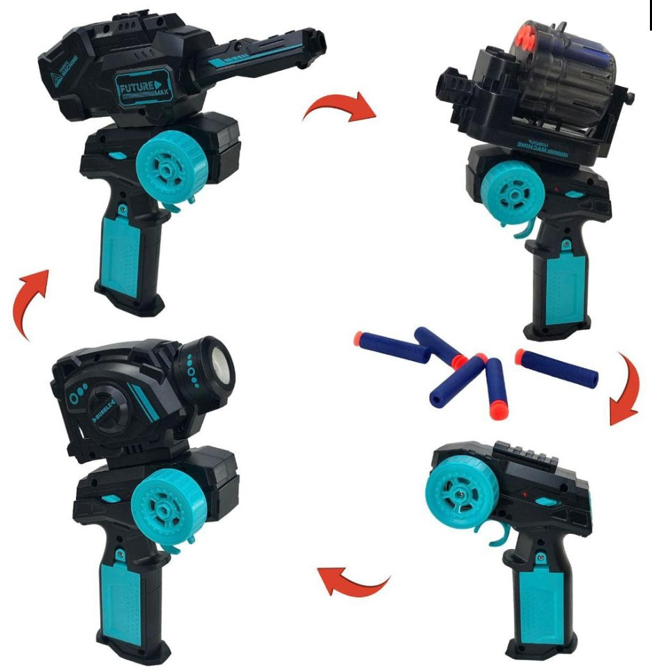 Carro Tanque RC 4 en 1 – Lanzador Hidrogel, Dardos, Burbuja y Tiro al Blanco